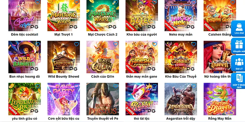 Các slot game đa dạng với nhiều chủ đề khác nhau